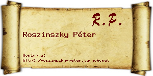Roszinszky Péter névjegykártya