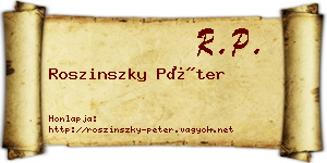 Roszinszky Péter névjegykártya
